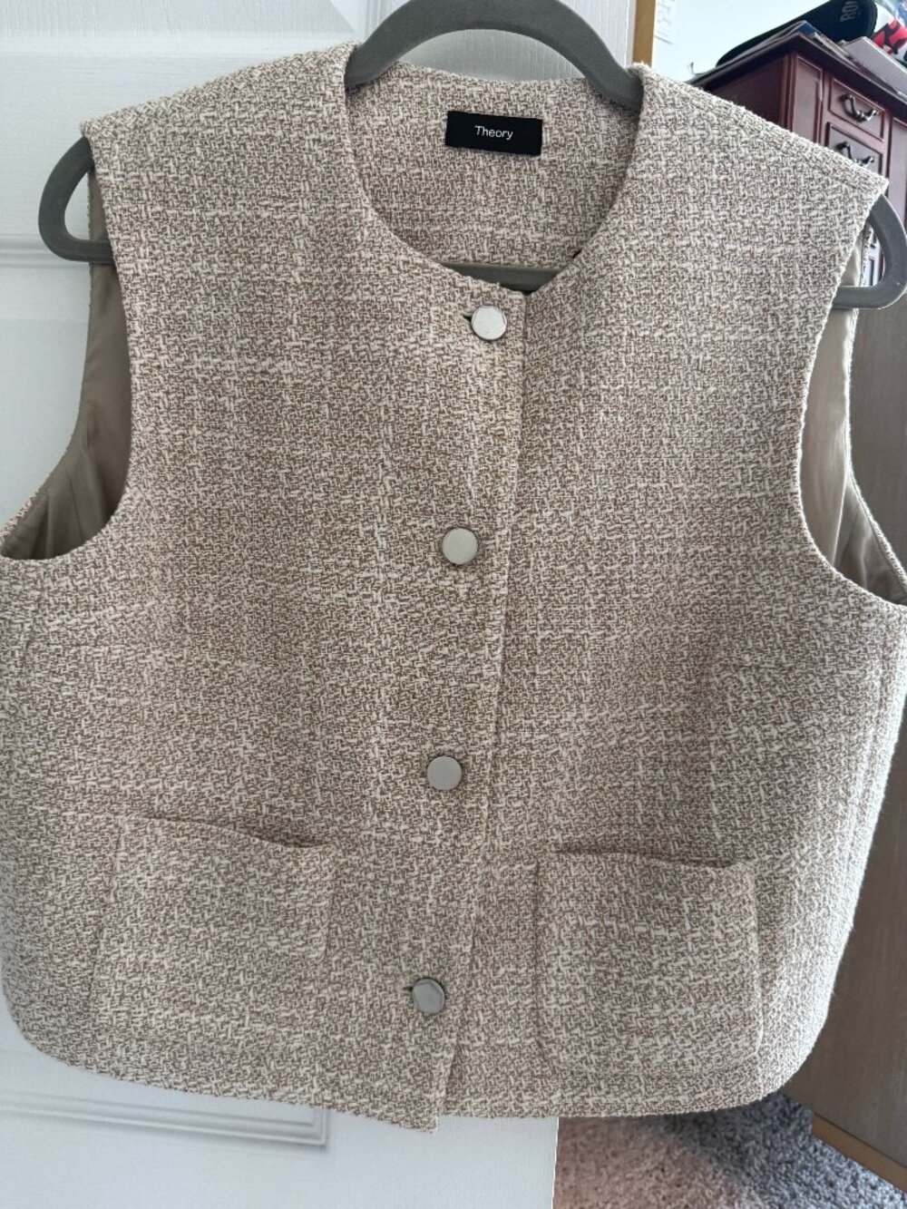 Patch Pocket Vest in Texture Tweed - 10